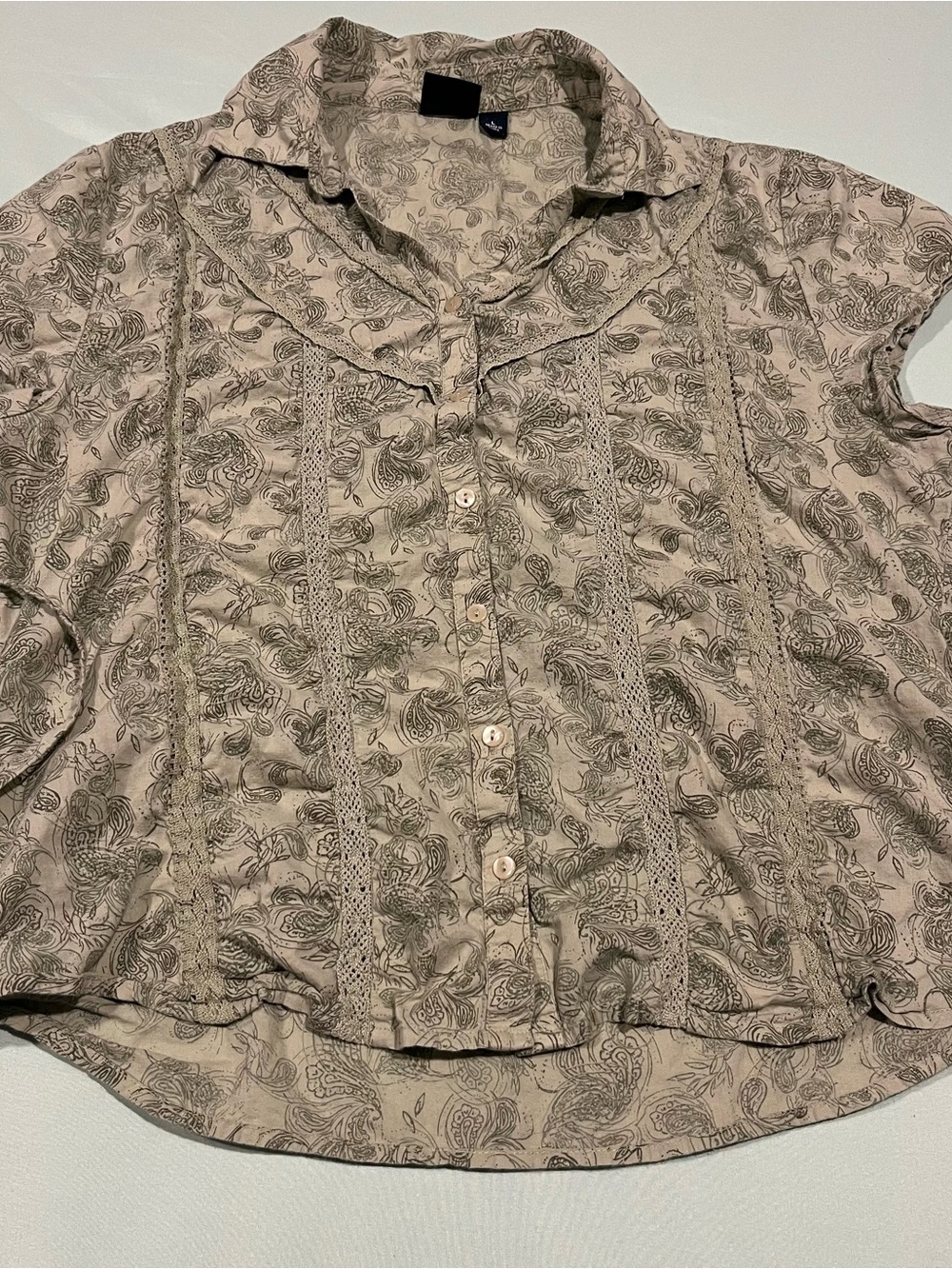 Sonoma goods for life, vintage Green paisley blouse, L